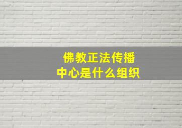 佛教正法传播中心是什么组织