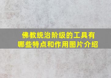 佛教统治阶级的工具有哪些特点和作用图片介绍