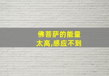 佛菩萨的能量太高,感应不到