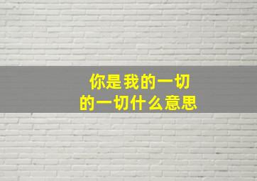 你是我的一切的一切什么意思