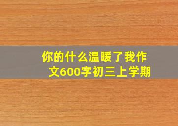 你的什么温暖了我作文600字初三上学期