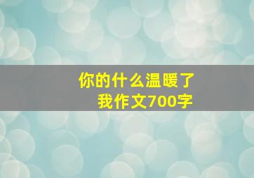 你的什么温暖了我作文700字