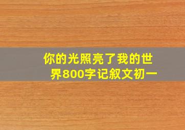 你的光照亮了我的世界800字记叙文初一