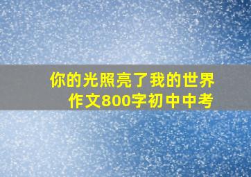 你的光照亮了我的世界作文800字初中中考