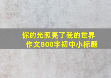 你的光照亮了我的世界作文800字初中小标题