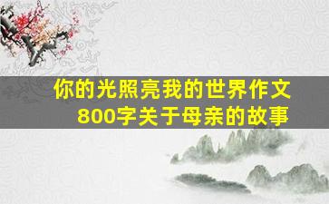 你的光照亮我的世界作文800字关于母亲的故事