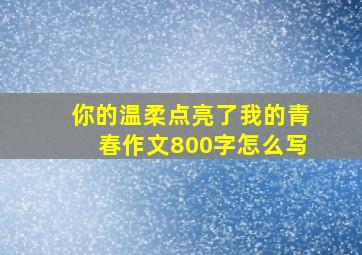 你的温柔点亮了我的青春作文800字怎么写