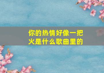 你的热情好像一把火是什么歌曲里的