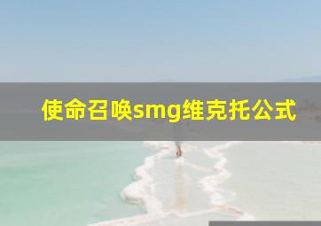 使命召唤smg维克托公式