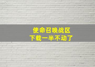 使命召唤战区下载一半不动了