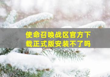 使命召唤战区官方下载正式版安装不了吗