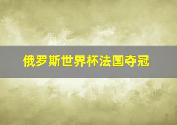 俄罗斯世界杯法国夺冠