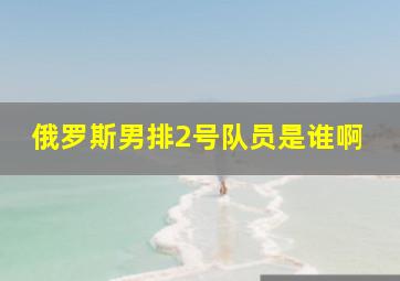 俄罗斯男排2号队员是谁啊