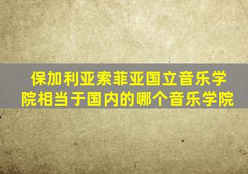 保加利亚索菲亚国立音乐学院相当于国内的哪个音乐学院