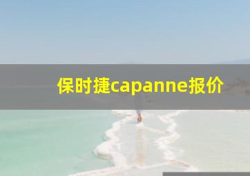 保时捷capanne报价