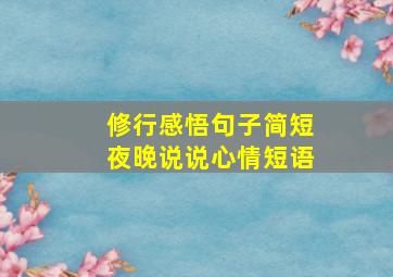 修行感悟句子简短夜晚说说心情短语