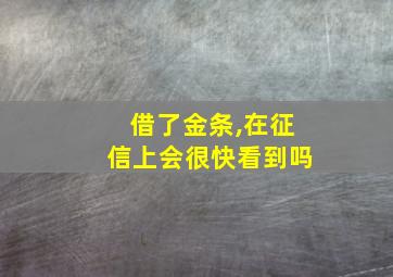 借了金条,在征信上会很快看到吗