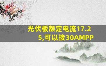 光伏板额定电流17.25,可以接30AMPP