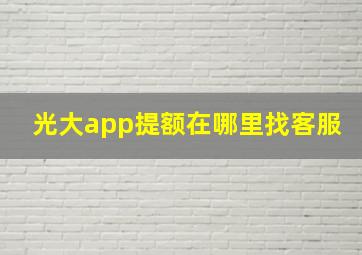 光大app提额在哪里找客服