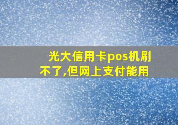 光大信用卡pos机刷不了,但网上支付能用