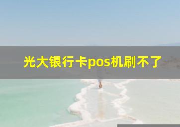 光大银行卡pos机刷不了