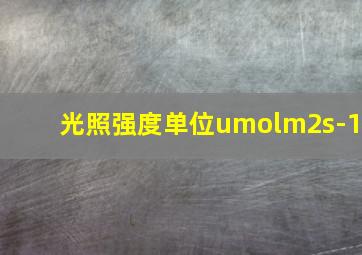 光照强度单位umolm2s-1