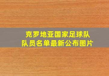 克罗地亚国家足球队队员名单最新公布图片