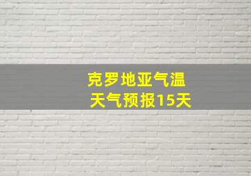 克罗地亚气温天气预报15天