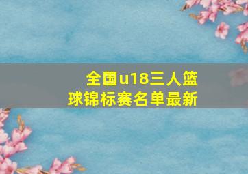 全国u18三人篮球锦标赛名单最新