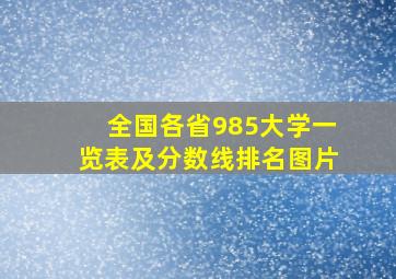 全国各省985大学一览表及分数线排名图片