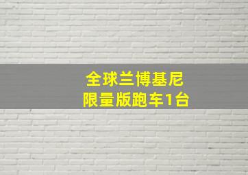 全球兰博基尼限量版跑车1台