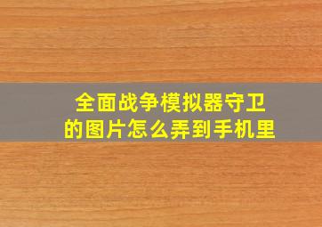 全面战争模拟器守卫的图片怎么弄到手机里