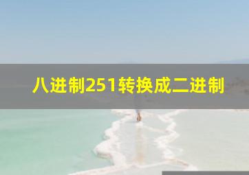 八进制251转换成二进制