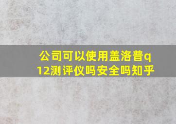 公司可以使用盖洛普q12测评仪吗安全吗知乎