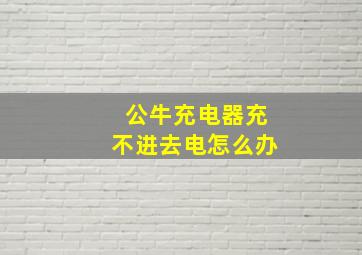 公牛充电器充不进去电怎么办