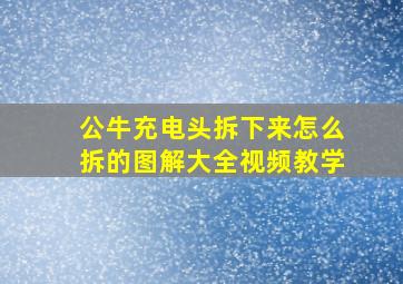 公牛充电头拆下来怎么拆的图解大全视频教学