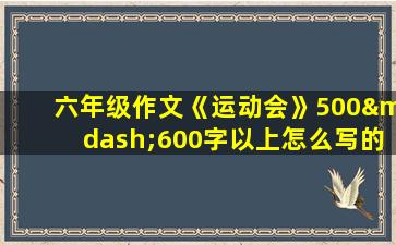 六年级作文《运动会》500—600字以上怎么写的