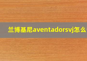 兰博基尼aventadorsvj怎么读