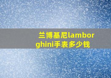 兰博基尼lamborghini手表多少钱