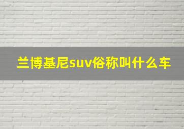 兰博基尼suv俗称叫什么车