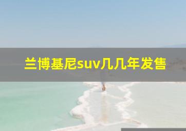 兰博基尼suv几几年发售