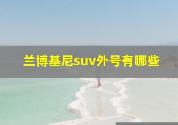 兰博基尼suv外号有哪些