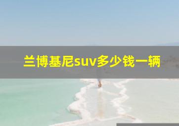 兰博基尼suv多少钱一辆