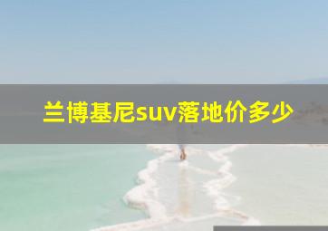 兰博基尼suv落地价多少