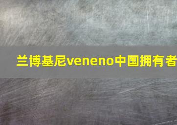 兰博基尼veneno中国拥有者