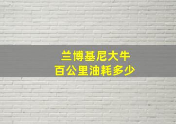 兰博基尼大牛百公里油耗多少