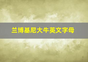 兰博基尼大牛英文字母