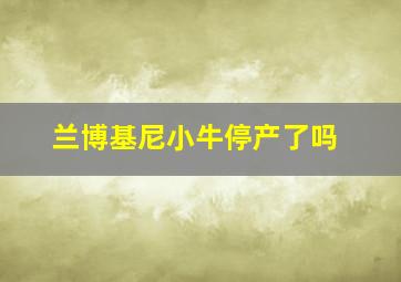 兰博基尼小牛停产了吗