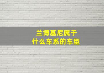 兰博基尼属于什么车系的车型