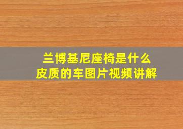 兰博基尼座椅是什么皮质的车图片视频讲解